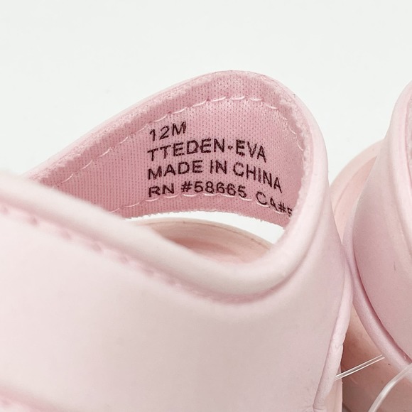 Tucker Tate Girls Eden Sandal 12M Pink Water Friendly Easy-On Hook Loop Strap - Picture 10 of 10